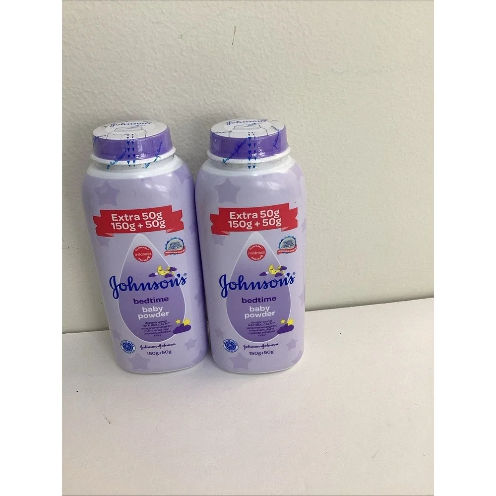 Lot Of 2 Johnson's Bedtime Baby Powder Natural Calm With Extra 50g, 150g + 50g